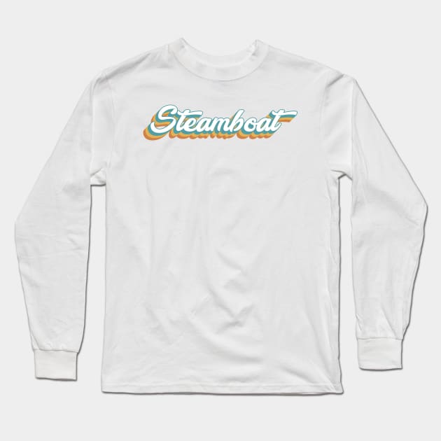 Steamboat Springs Colorado Retro Lettering Long Sleeve T-Shirt by KlehmInTime